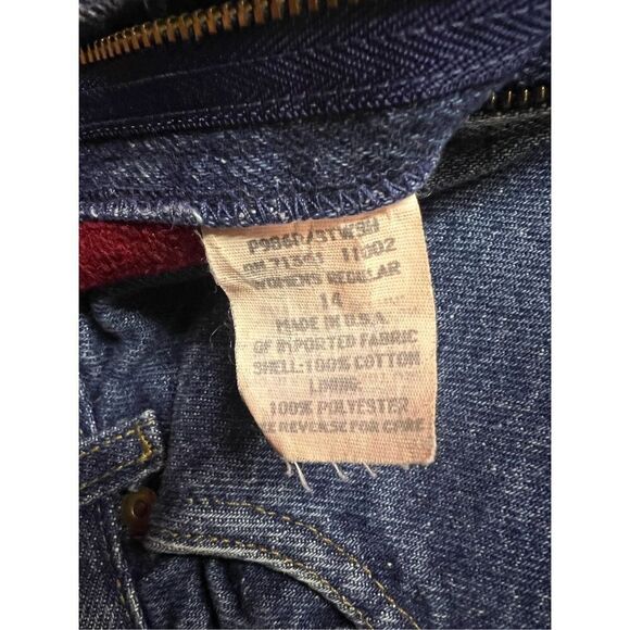 LL bean womans size 14 red fleece lined insulateddenim jeans warm cozy winter - Picture 5 of 6